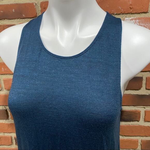 Aritzia Wilfred Free Split Hem Tank Top sz Small Teal - Picture 3 of 8